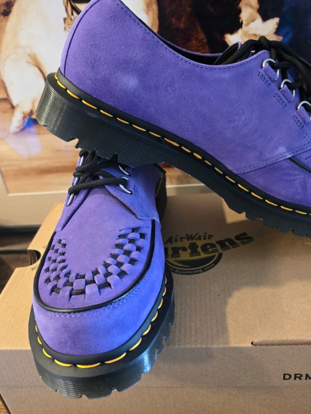 Dr Martens Ramsey Woven Suede Creepers Purple Mens Size 10 US NEW RARE - Picture 2 of 10